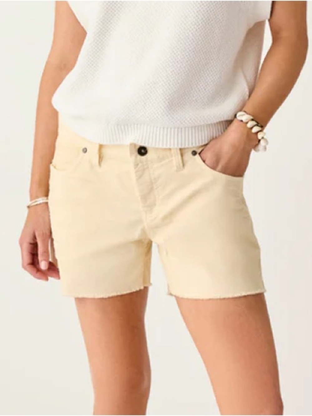 Carve Designs Oahu 4” Corduroy Frayed-Hem Shorts - Color: Tan